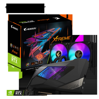 384ギガバイトのAorusかまれたGeforce Rtx 3080のチタニウムXtreme Waterforce 12g 19000のMHz